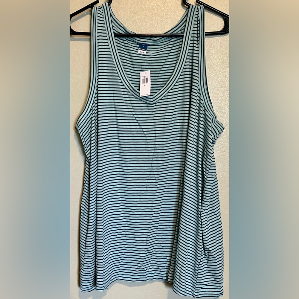 OLD NAVY Luxe V-Neck Striped Swing Tank Top